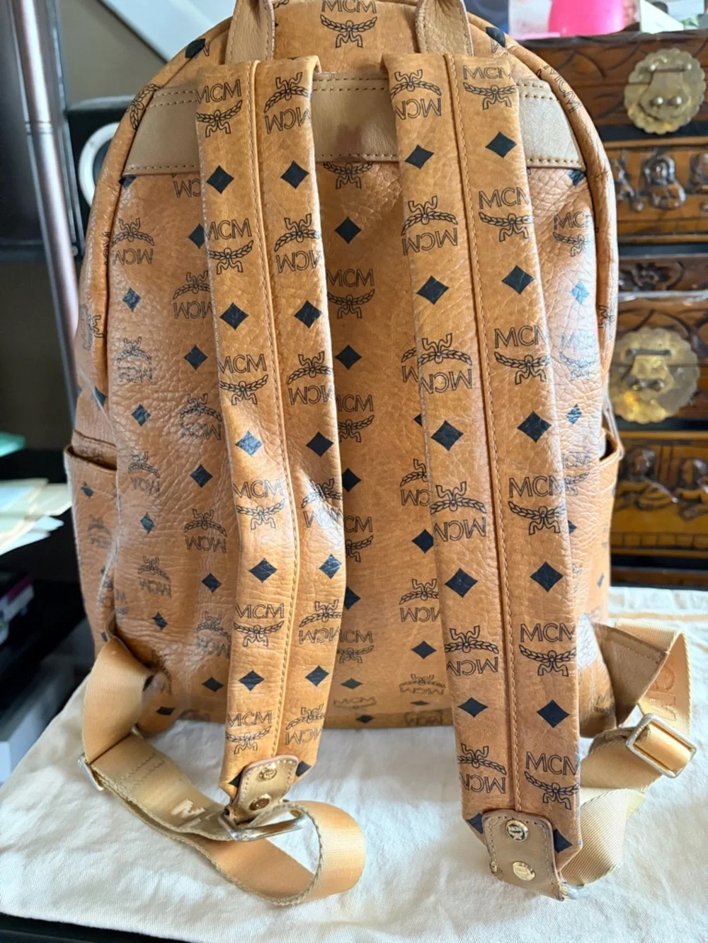 Authentic MCM Cognac Backpack - Picture 2 of 13